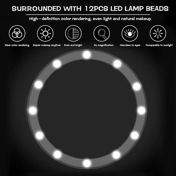 1 Kpl Suurennuspeili Tasku LED 1x/10x Suurennus Kompakti M