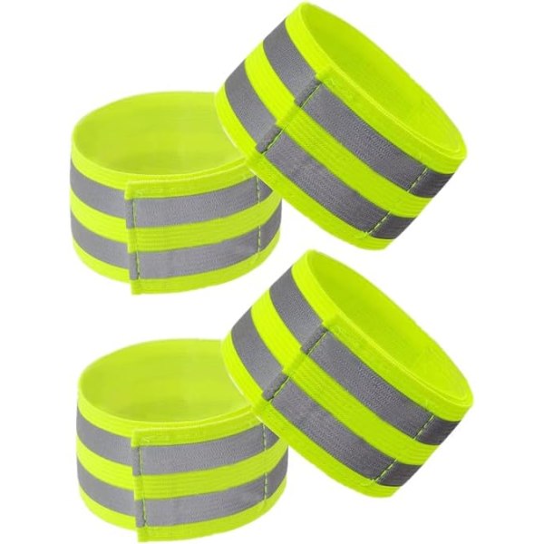 4-pack med högsynliga reflekterande armband för cykling