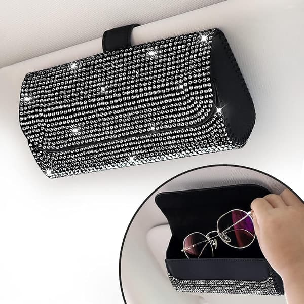 Bling Solglasögonhållare för Bilsolskydd, Glittrande Bilglasögon