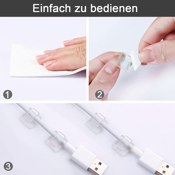 Kabelklips, RYCHUI Selvklebende Kabelbindere Selvklebende Kabelklips