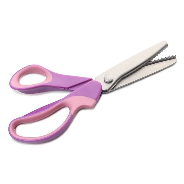 Pinking-sax med trådskärare - Total längd 23,3 cm - Rosa