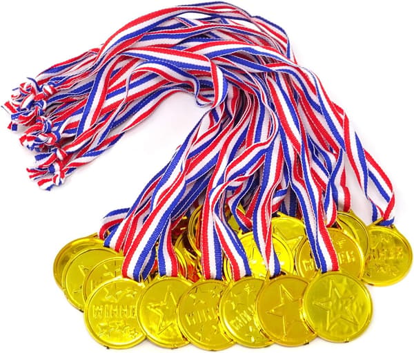 24 st Guldmedaljer i Plast för Fest, Spel, Sp DXGHC