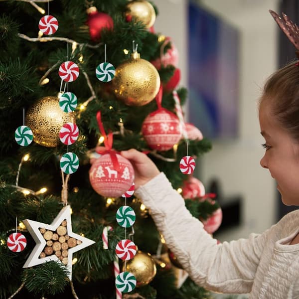 60 Stykker Julekrans Slik Hvirvel Julelollipop Pynt