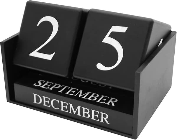 Enkel og moderne træbordkalender, permanent daglig blok Ca