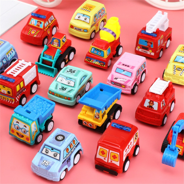 Mini car model toy pull back car toy engineering car fire truck