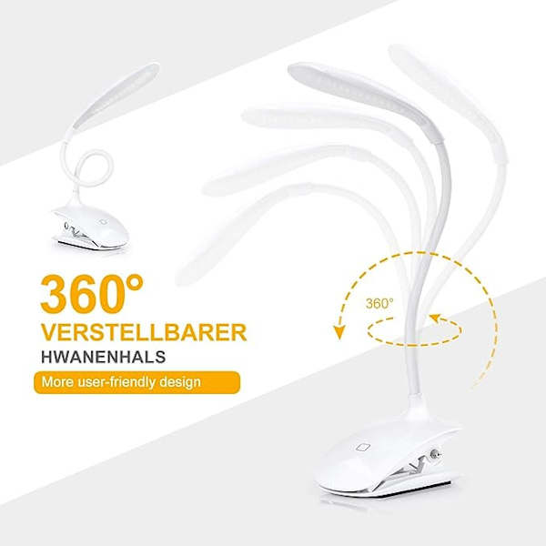 LED Clip Bordlampe - Læselampe til Sengen