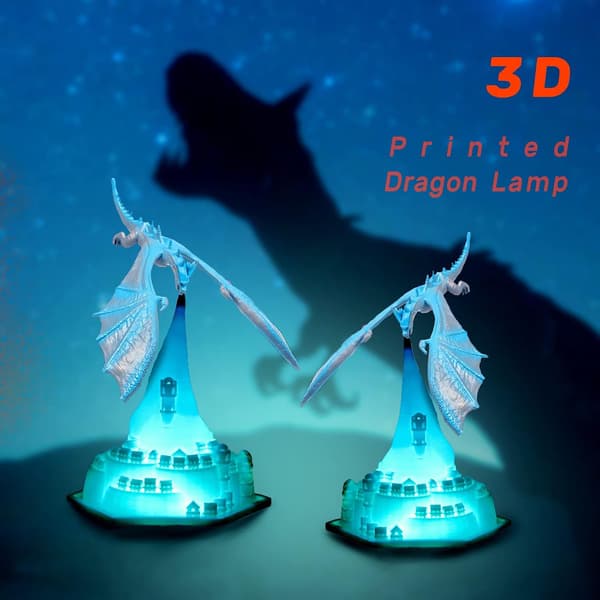 Den lysende 3D drage LED-lampe kan adskilles fra USB-oplader