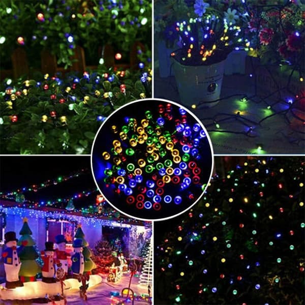 72FT Solcellelys Utendørs, Ultra-Lyssterke 200 LED Solcellelys