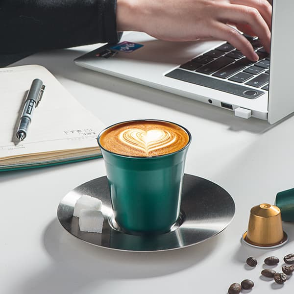 Dobbelveggede Isolerte Rustfrie Stål Espresso Kopper for Kaffe