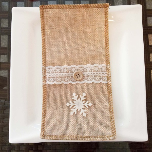 2 stk Julepynt Julelin Laceserviett Oppbevaring B
