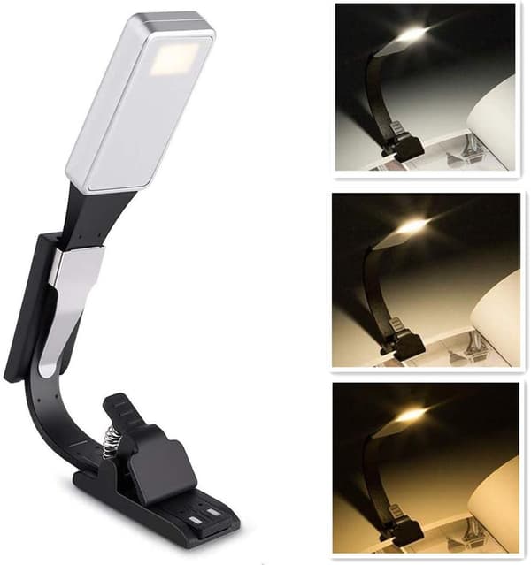 LED-lukuvalo klipsillä, USB-ladattava lukuvalo, Cli