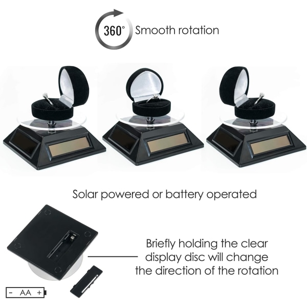 （Guld）Svart Batteridriven/Solcellsdriven Roterande Stativ för Konst