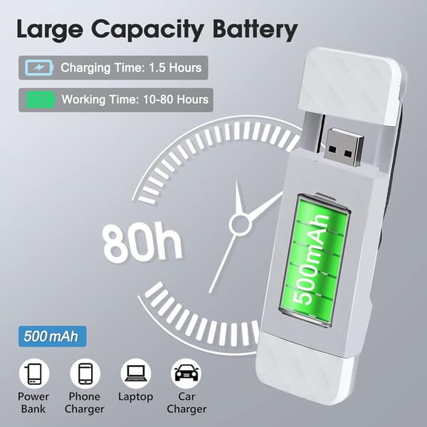 Lukuvalo, 5 LED-lukuvalon klipsilamppu USB-ladattava, Mi