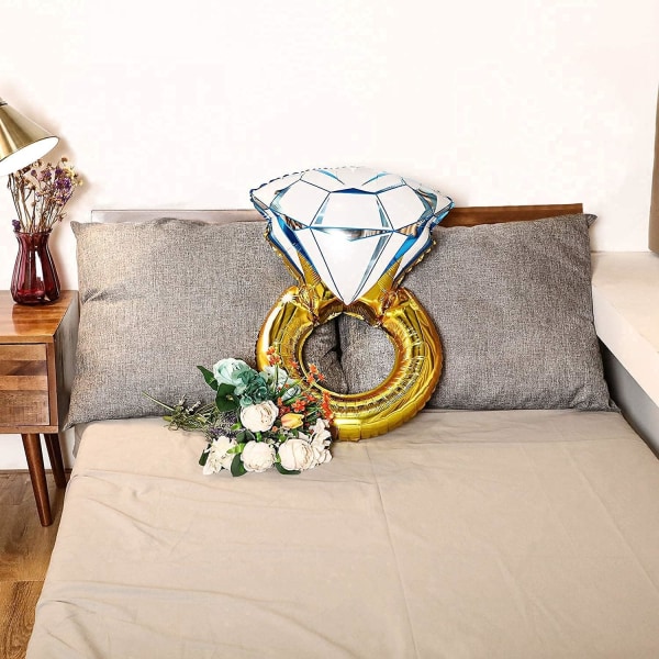 2 stk. Gull Forlovelsesring Ballong - Kjempe Ring Ballong Oppblåsbar