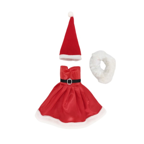 3-delad Barbie Christmas Princess Dress Girls Toy Tomte Hat Set (