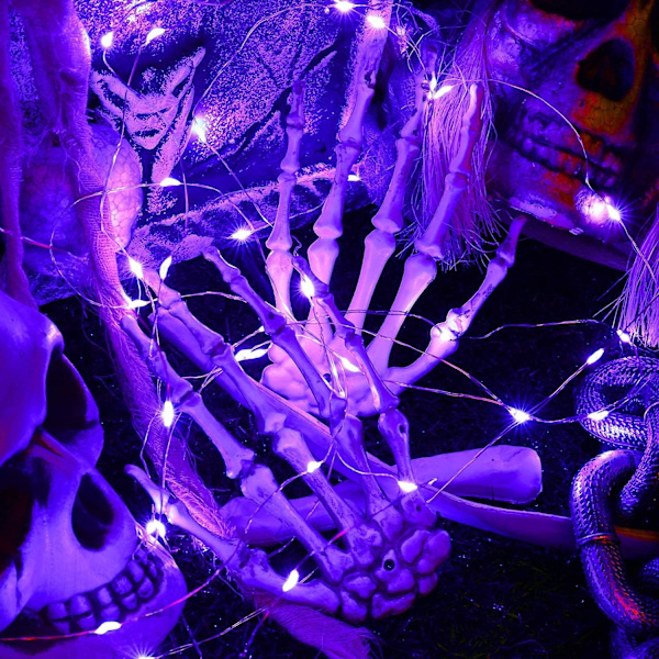 Lila fairysträng, 12 stycken med 20 LED-lampor, 2 meter lång