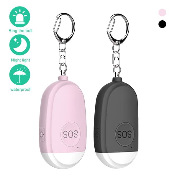 To USB-oppladbare 130dB sikkerhetspersonalarmer for kvinner og barn