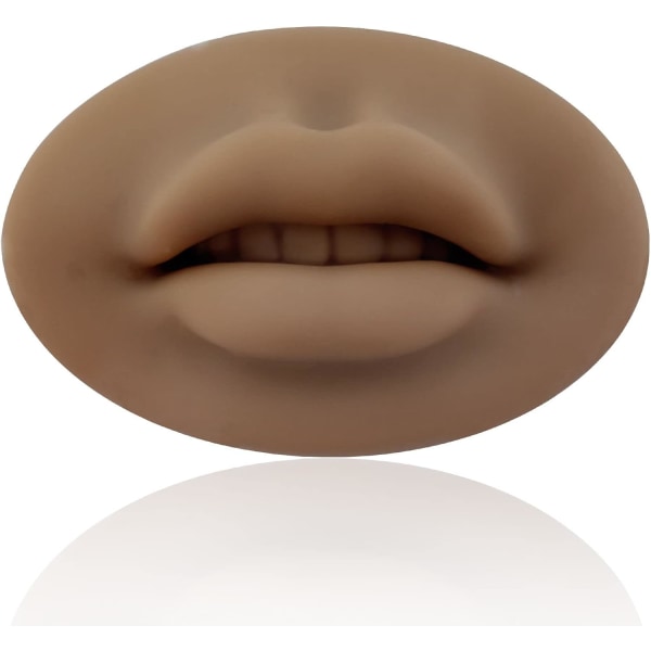 3D Open Mouth Silikon Läppar Öva Hud och Tänder Semi-Permanen