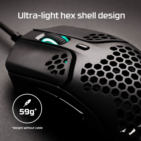 Gaming Mouse -, Honeycomb Case, Sekskantet Design, Hyperflex Cor