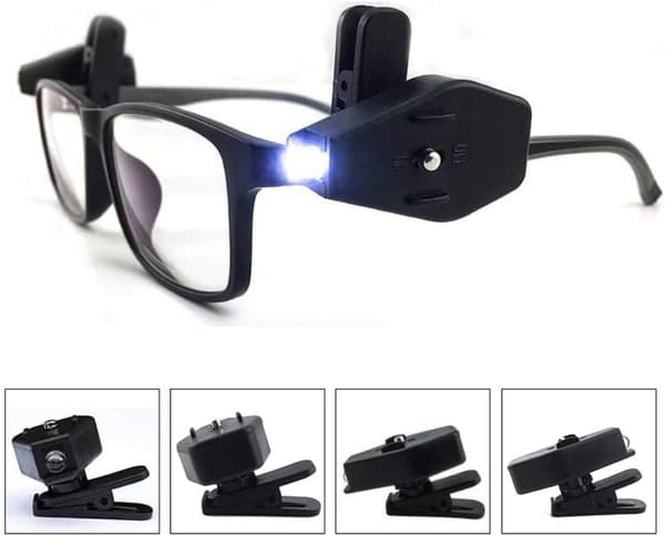 Leselys, Bærbar Mini LED-Briller, Klipslampe, Leselys
