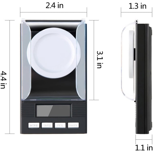 Presisjonsmilligramskala 50 x 0,001g Smykkeskala, Kjøkkenskala