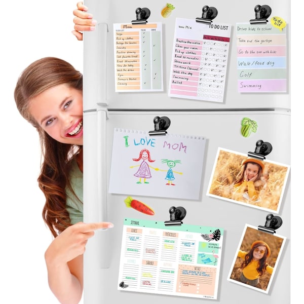12 Pakke Kjøleskapsmagneter Kjøleskap Svarte Magneter for Kjøleskap Magn