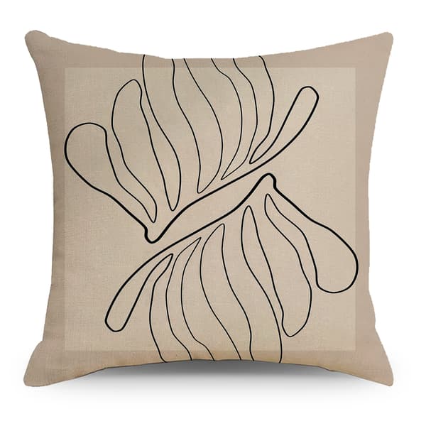 Kuddfodral 45 X 45 Cm, Bomullslinne Abstrakt Blomma Kuddfodral
