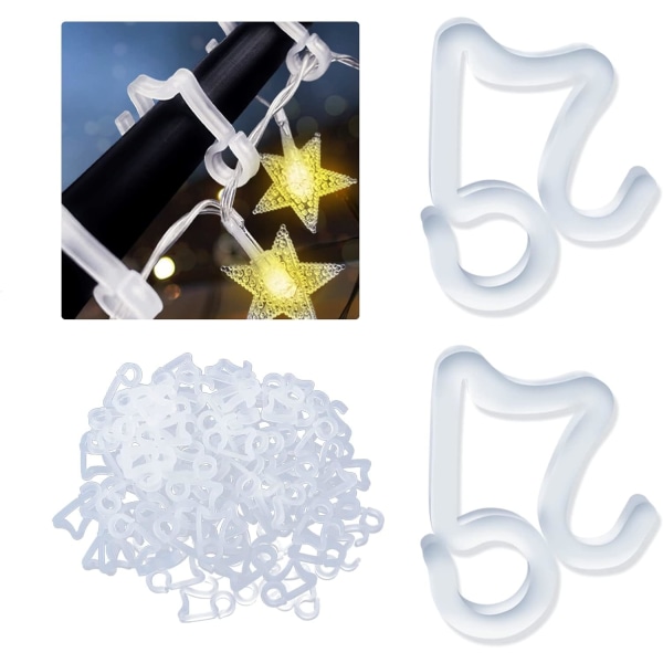120 udendørs julelys clips, ferie lys clips, installeret o