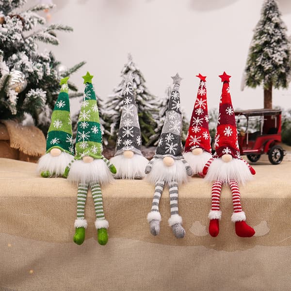 Ljuslykta Jultomte docka Rudolph ansiktslös docka dvärg goblin, grå