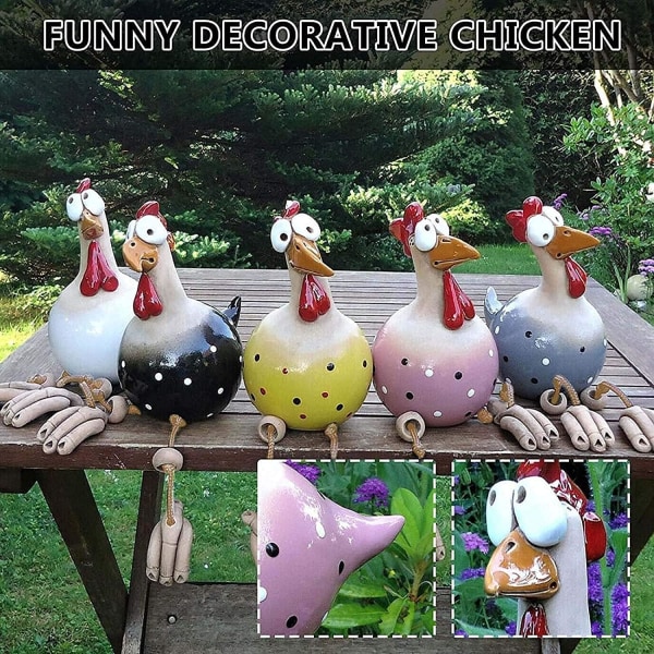 (Black)Hen Garden Decoration, Chicken Statues Garden Decoration,