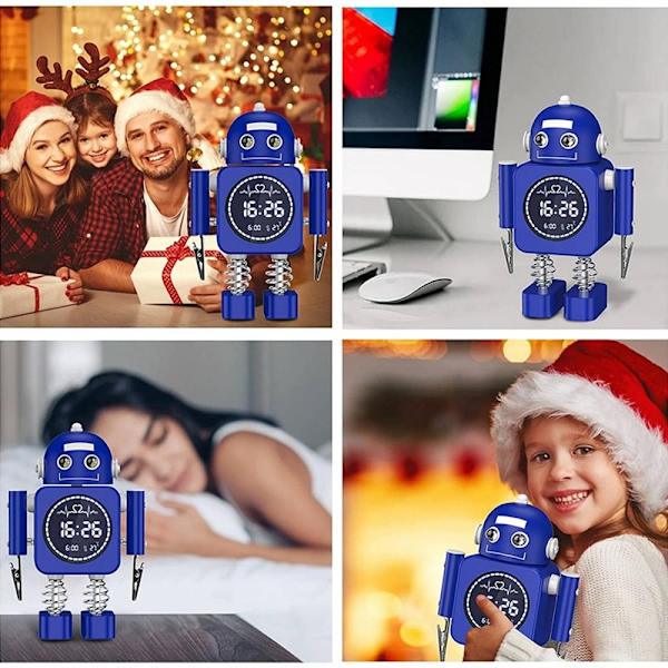 Robot Älykäs Digitaalinen Herätyskello Lämpötilanäyttö Työpöytäkello