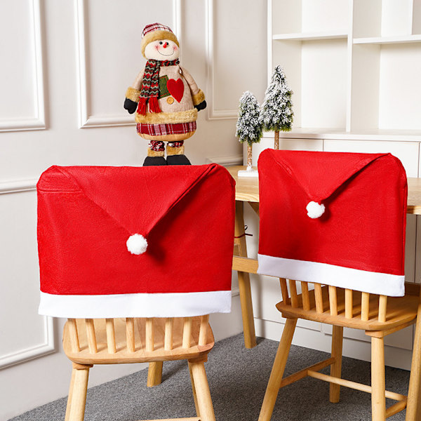 2 st juldekorationer julstolsöverdrag i non-woven tyg