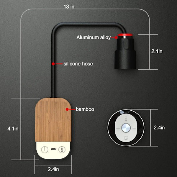 LED-leselampe, vegglampe med fjernkontroll og berøringsdimmer, USB-ladeport, 3 fargemoduser, 5 lysstyrkenivåer