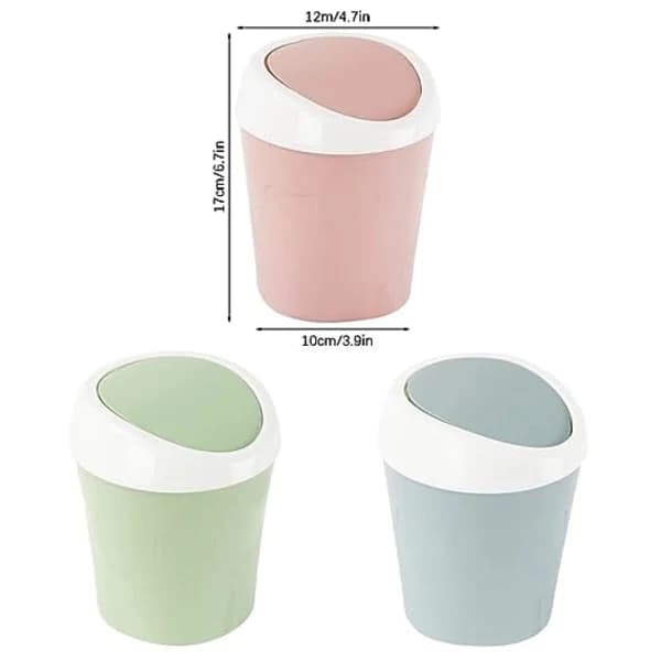 3 st Mini-sopkorg i plast, liten skrivbordspapperskorg