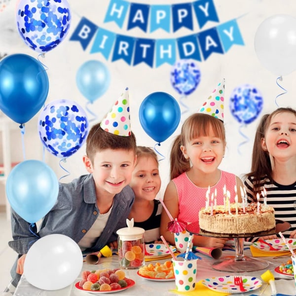 Ballong för 5-årig pojkes födelsedag, blå 5-års födelsedagsdekoration