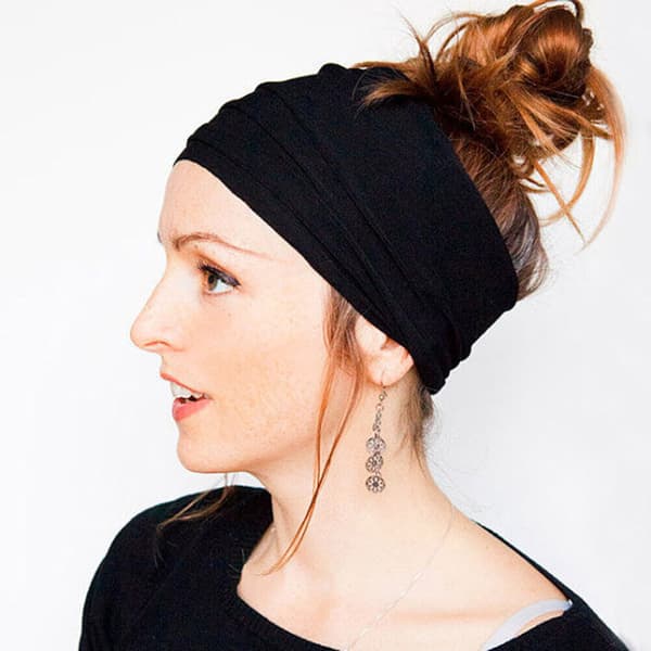 Myk Elastisk Hodebånd for Kvinner - Stretch Løping Bredt Hårbånd Yoga H