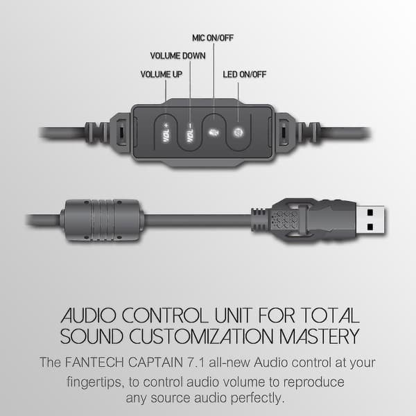 Fantech Hg11 USB-headset brusreducerande hörlurar spel vit DXGHC