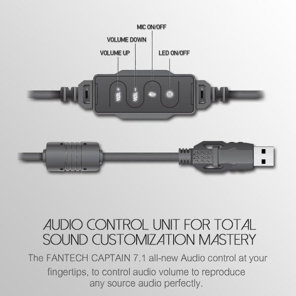 Fantech Hg11 USB Headset Brusreducerande hörlursspel Vit DXGHC