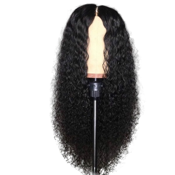 Peruukki naisten pitkät hiukset kiharat hiukset musta räjähtävä pää maissi silitys