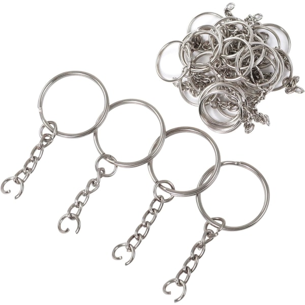 Nyckelringsset, 30 stycken Nyckelringar, Nyckelringsklämma, 30 stycken