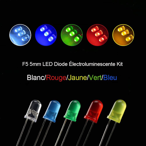 500 st 5mm LED-lampor, sortiment