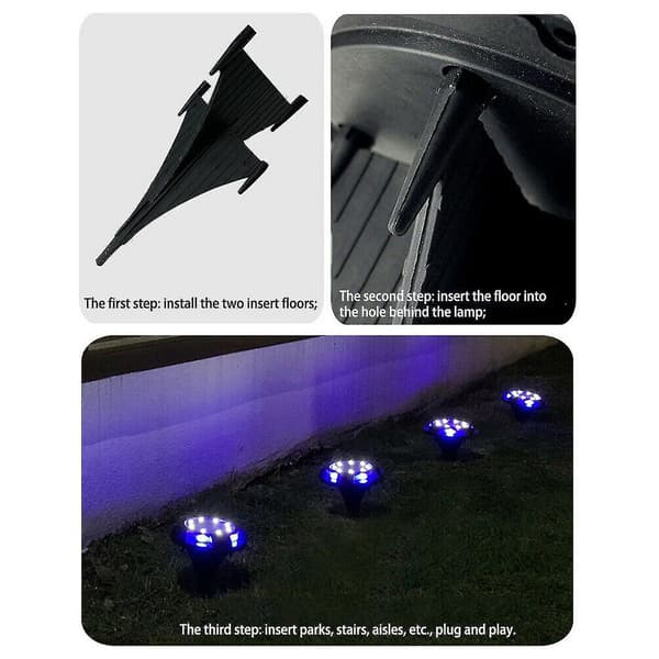 Utomhus 8-pack 12 LED Solcellslampor för Trädgård Gräsmatta DXGHC