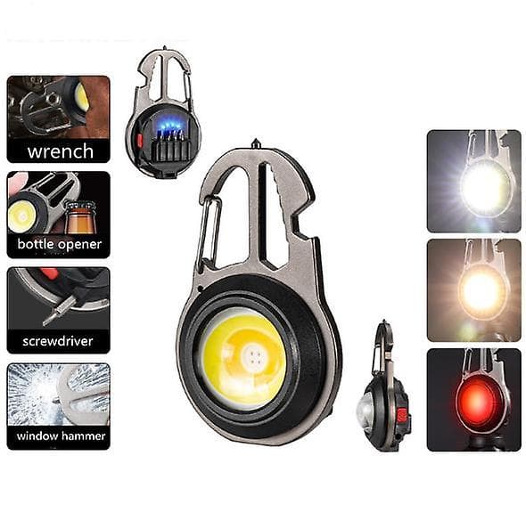 COB arbejdslys Ultra Mini Led Lysstærk Lommelygte Nøglering Ul