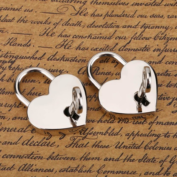 Hjerteformet hængelås Heart Love Fladlås med nøgle til Valentin