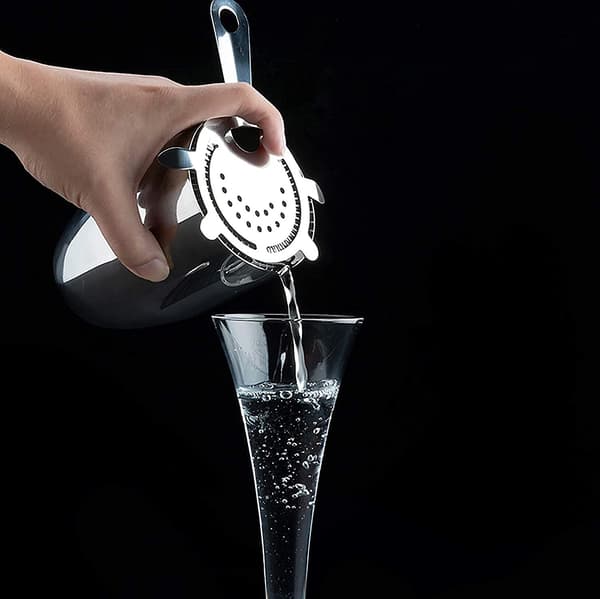 2-delad cocktailfilter, spetsig filterstav i rostfritt stål