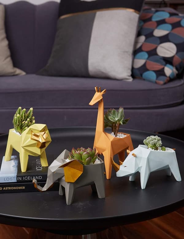 Elefant Planterstaty Art Present Figur Staty Resin Skulptur