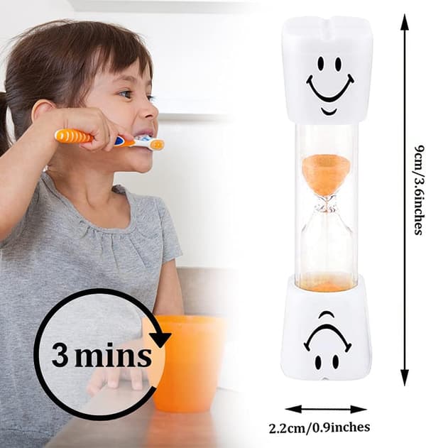 8 stycken sandtimmar för barn, kökstimer, sandtimmar, 3 minuter
