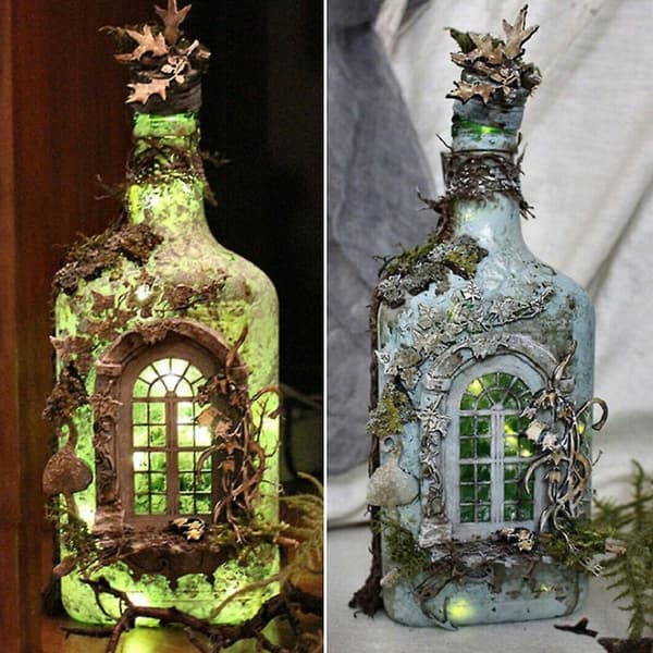Glødende Vinflaske Harpiks Dekoration Hjem Håndværk Gløder Ornamenter