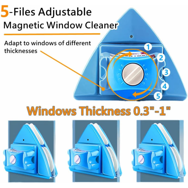 Magnetisk Fönsterputsare för Dubbelglas (Glas Tjocklek 4-