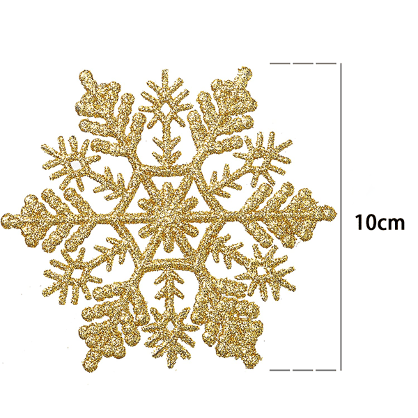 24 st Glittrande Plast Snöflingor Juldekorationer